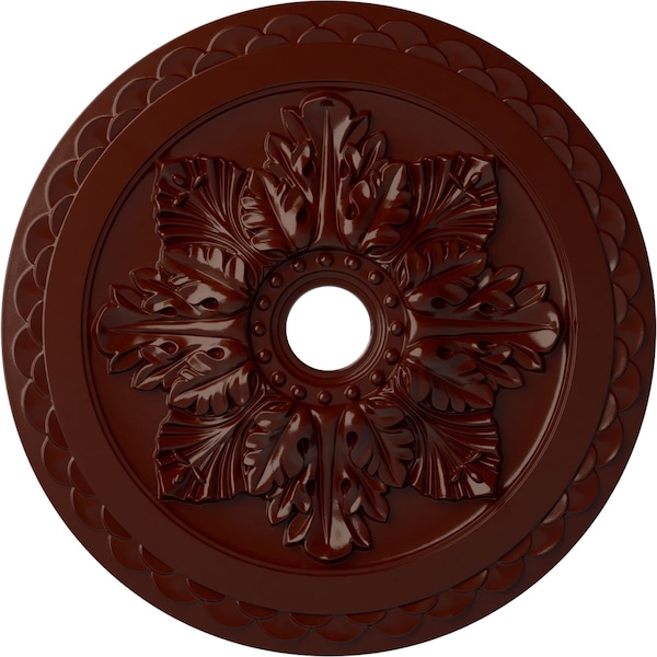 Ekena Millwork Bordeaux Deluxe Ceiling Medallion (Fits Canopies up to 4"), 23 5/8"OD x 3"ID x 2"P, Brushed Mahogany CM23BOBMF - main